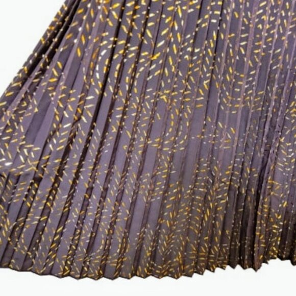 LuLaRoe Purple and Gold Metallic Elegant Jill Pleated Skirt Size Medium NWT - Picture 4 of 7